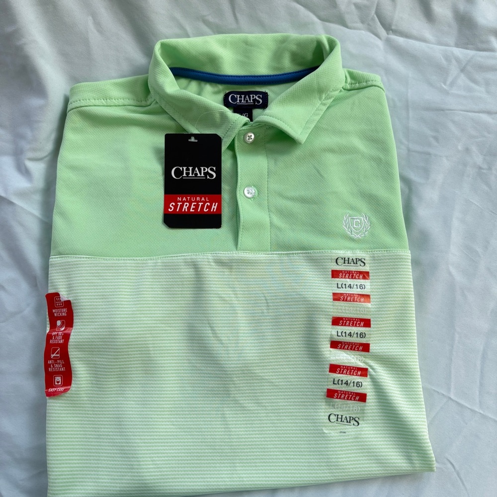 Chaps Green Polo Shirt Classic Cotton Comfort